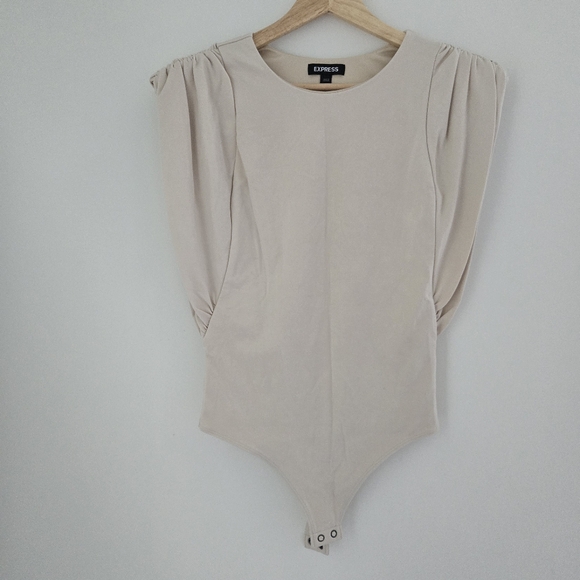 Express Shoulder Padded Bodysuit with Plunging Low Sides - Picture 1 of 6